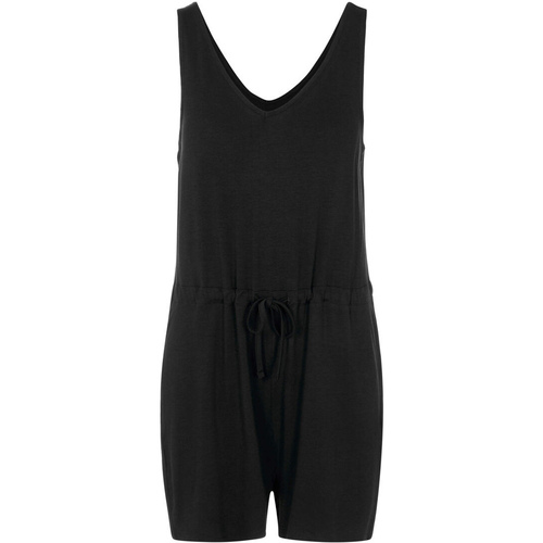 Textil Mulher Macacões/ Jardineiras Pieces PCNEORA V-NECK PLAYSUIT SA BC Preto