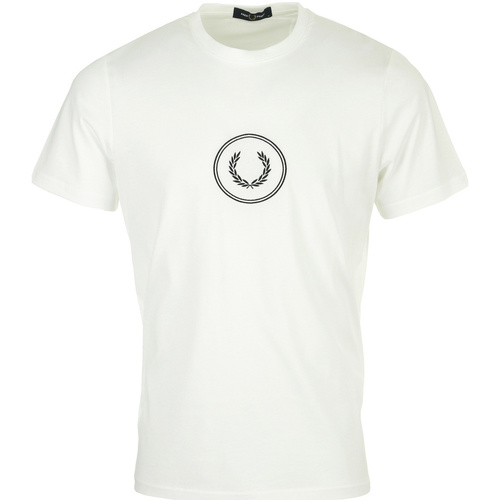 Textil Homem Loose Fit Crew Sweatshirt Fred Perry Circle Branding T-Shirt Branco