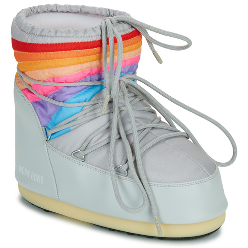 Sapatos Mulher Botas de neve Moon Boot white-navy-red MB ICON LOW RAINBOW Cinza / Multicolor