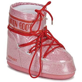 Sapatos Mulher Botas de neve Moon Boot MB ICON LOW GLITTER Rosa / Vermelho