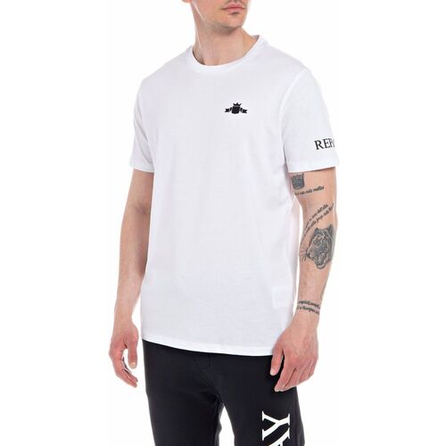 Textil Homem T-shirts e Pólos Replay M647200022980P-001-1-1 Branco