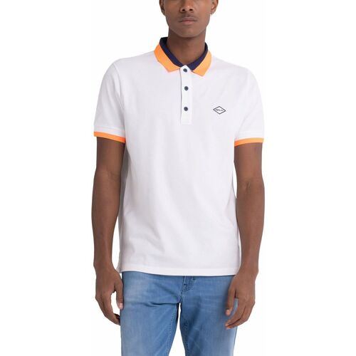 Textil Homem T-shirts e Pólos Replay M651200020623-801-1-3 Branco
