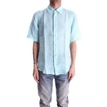Textil Homem Camisas mangas curtas BOSS 50489345 Azul
