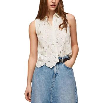 Textil Mulher scalloped floral-lace shorts Pepe jeans  Branco