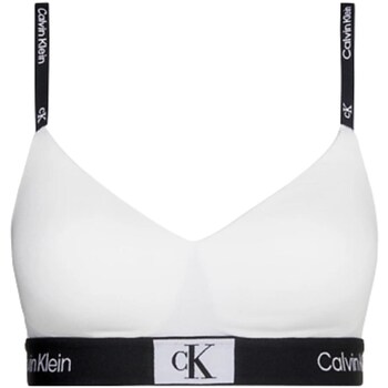 Cotton V-neck Midi Dress Mulher Camisolas de interior Calvin Klein Jeans 000QF7218E Branco