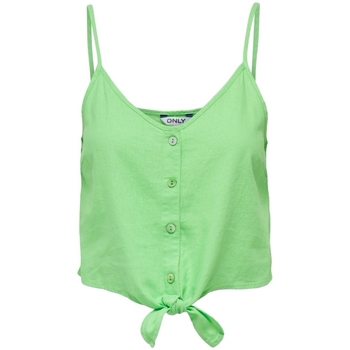 Textil Mulher Tops / Blusas Only Top Caro Strap Linen - Summer Green Verde
