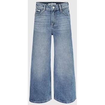 Textil Rapariga Calças de ganga Orange Calvin Klein Jeans IG0IG01892 WIDE-1AA VISUAL LIGHT BLUE Azul