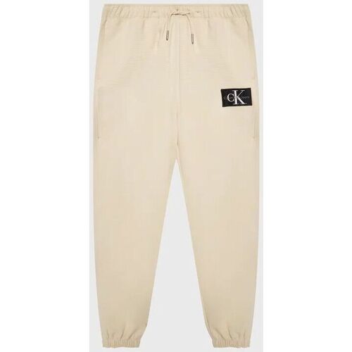 Textil Rapaz Calças Calvin Navy Klein Jeans IB0IB01505 TEXT BADGE-ACJ MUSLIN Branco