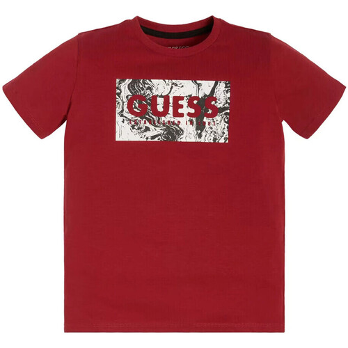 Textil Rapaz T-shirts e Pólos Guess  Vermelho