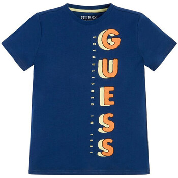 Textil Rapaz T-Shirt mangas curtas Guess  Azul