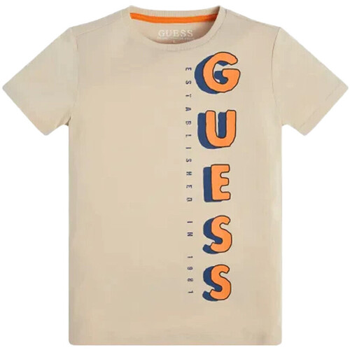 Textil Rapaz T-shirts e Pólos Guess  Bege