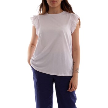 Textil Mulher T-Shirt mangas curtas Emme Marella CORTE Branco