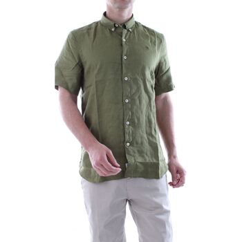 Textil Homem Camisas mangas comprida Timberland Reaxion TB0A2DCC SS LINEN SHIRT-V461 MAYFLY Verde
