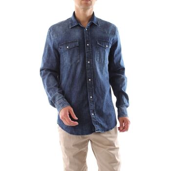 Textil Homem Camisas mangas comprida Dondup UC300R DS0259 FP7-800 Azul