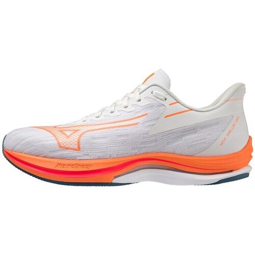 Sapatos Homem Sapatilhas de corrida Mizuno Wave Rebellion Branco, Cor de laranja