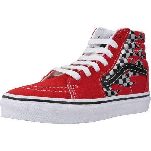 Sapatos Rapaz Sapatilhas Vans SK8-HI REFLECT CHECK FLAME Vermelho