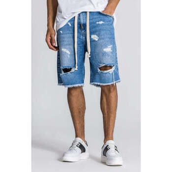 Textil Homem Shorts / Bermudas Gianni Kavanagh Light Blue Palms Denim Shorts Light Blue