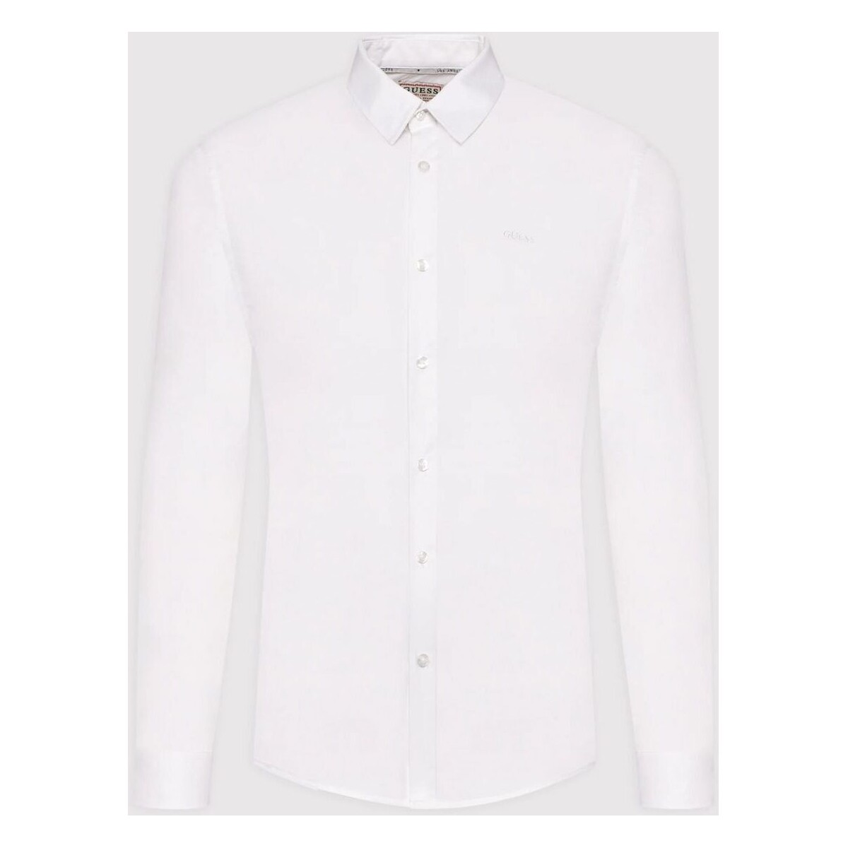 Textil Homem Camisas mangas comprida fm5vec Guess M1YH20 W7ZK1-G011 PURE WHITE Branco