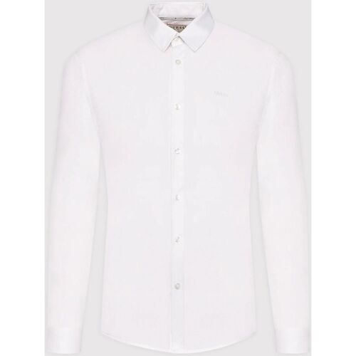 Textil Homem Camisas mangas comprida Guess M1YH20 W7ZK1-G011 PURE WHITE LOGO