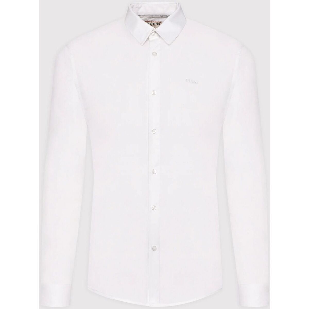 Textil Homem Camisas mangas comprida Guess M1YH20 W7ZK1-G011 PURE WHITE Branco