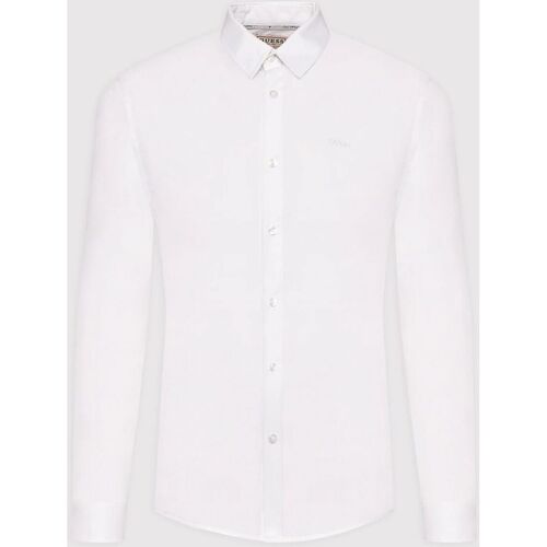 Textil Homem Camisas mangas comprida Guess M1YH20 W7ZK1-G011 PURE WHITE LOGO