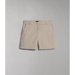 Textil Mulher Shorts / Bermudas Napapijri NARIE - NP0A4G7J-N90 BEIGE SILVER Bege