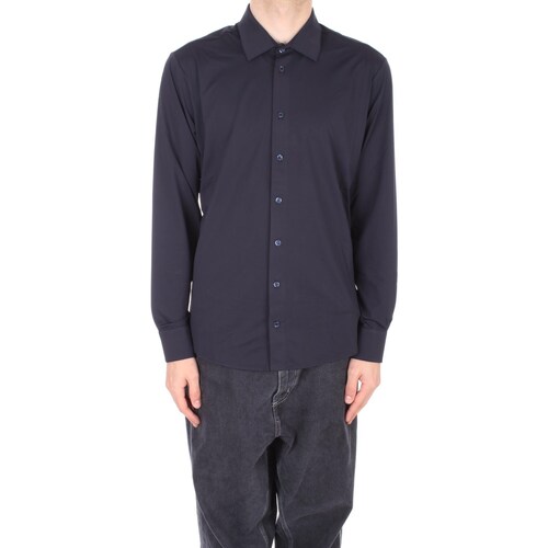 Textil Homem Camisas mangas comprida Top 3 Shoes D70019M LOME16 Azul