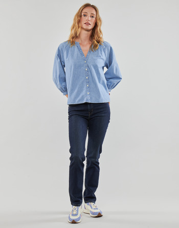 Textil Mulher Calças Blanca Jeans Levi's 724 HIGH RISE STRAIGHT Azul