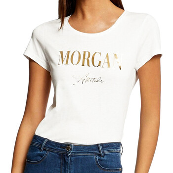 Textil Mulher T-Shirt mangas curtas Morgan  Branco