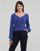 Textil Mulher camisolas Vero Moda VMNEWLEXSUN LS DOUBLE V-NCK Azul