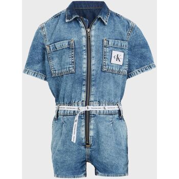 Textil Rapariga Macacões/ Jardineiras Balmain printed shirt IG0IG01957 TAPE PLAYSUITE-1AA LIGHT WEIGHT BLUE Azul