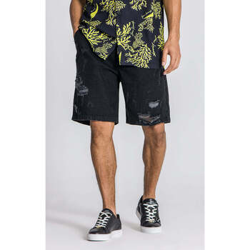 Textil Homem Shorts / Bermudas Gianni Kavanagh Black Underwater Denim Shorts Black