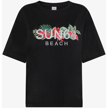 Textil Mulher T-shirts e Pólos Sun68  Preto