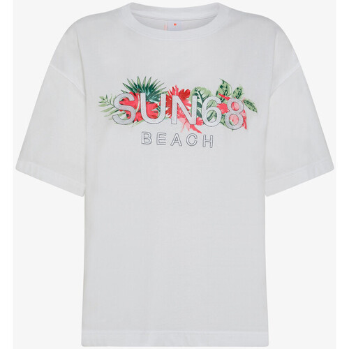 Textil Mulher T-shirts e Pólos Sun68  Branco