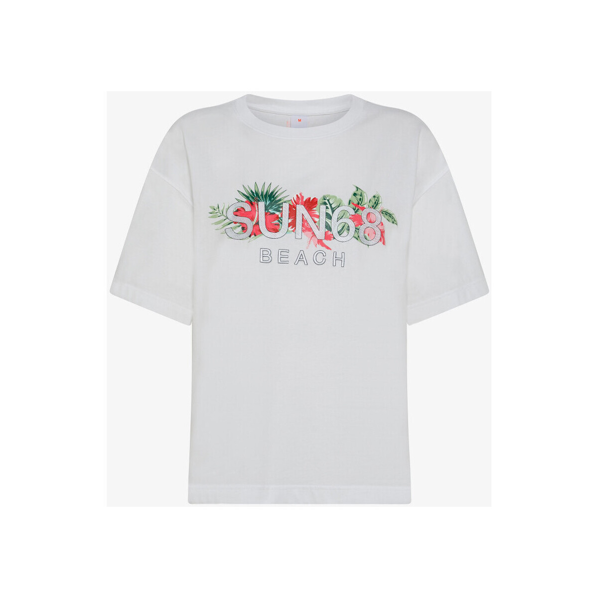 Textil Mulher T-shirts crop e Pólos Sun68  Branco
