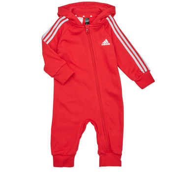 Textil Criança Macacões/ Jardineiras Adidas Sportswear 3S FT ONESIE Vermelho / Branco