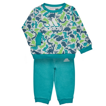 Textil Rapaz Conjunto Adidas Sportswear AOP FT JOG Cinza / Verde / Azul