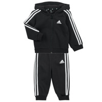 Textil Rapaz Conjunto Adidas Sportswear 3S FZ FL JOG Preto / Branco