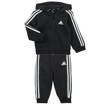Textil Criança Conjunto Adidas Sportswear 3S FZ FL JOG Preto / Branco