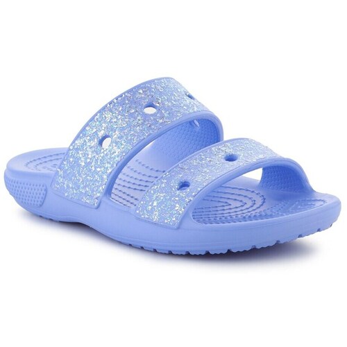 Sapatos Criança Chinelos Crocs Classic Glitter Sandal Kids Azul
