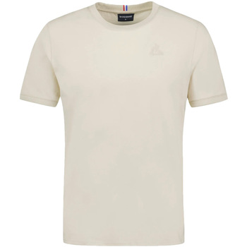 Textil Homem Tusty logo-print cotton T-shirt Le Coq Sportif Essentiels Tee SS N°2 Bege