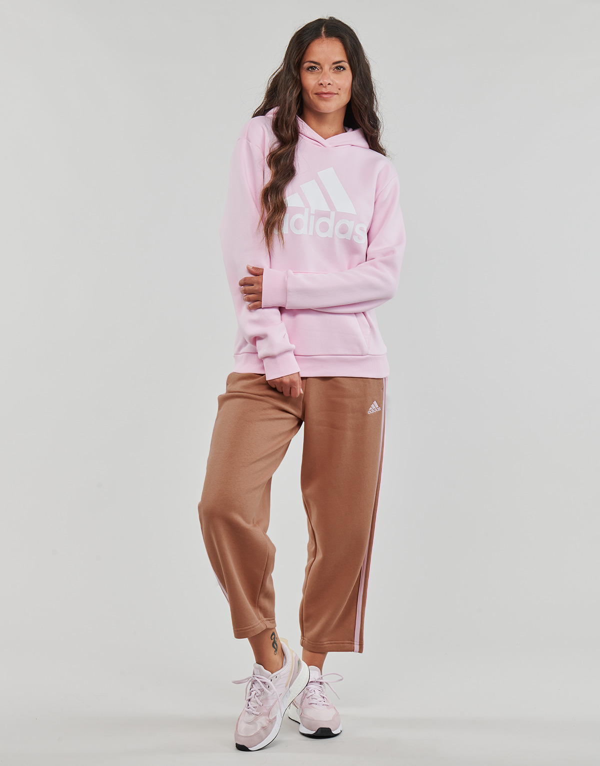 Textil Mulher Calças de treino Adidas Sportswear 3S FL OH PT Bege / Rosa