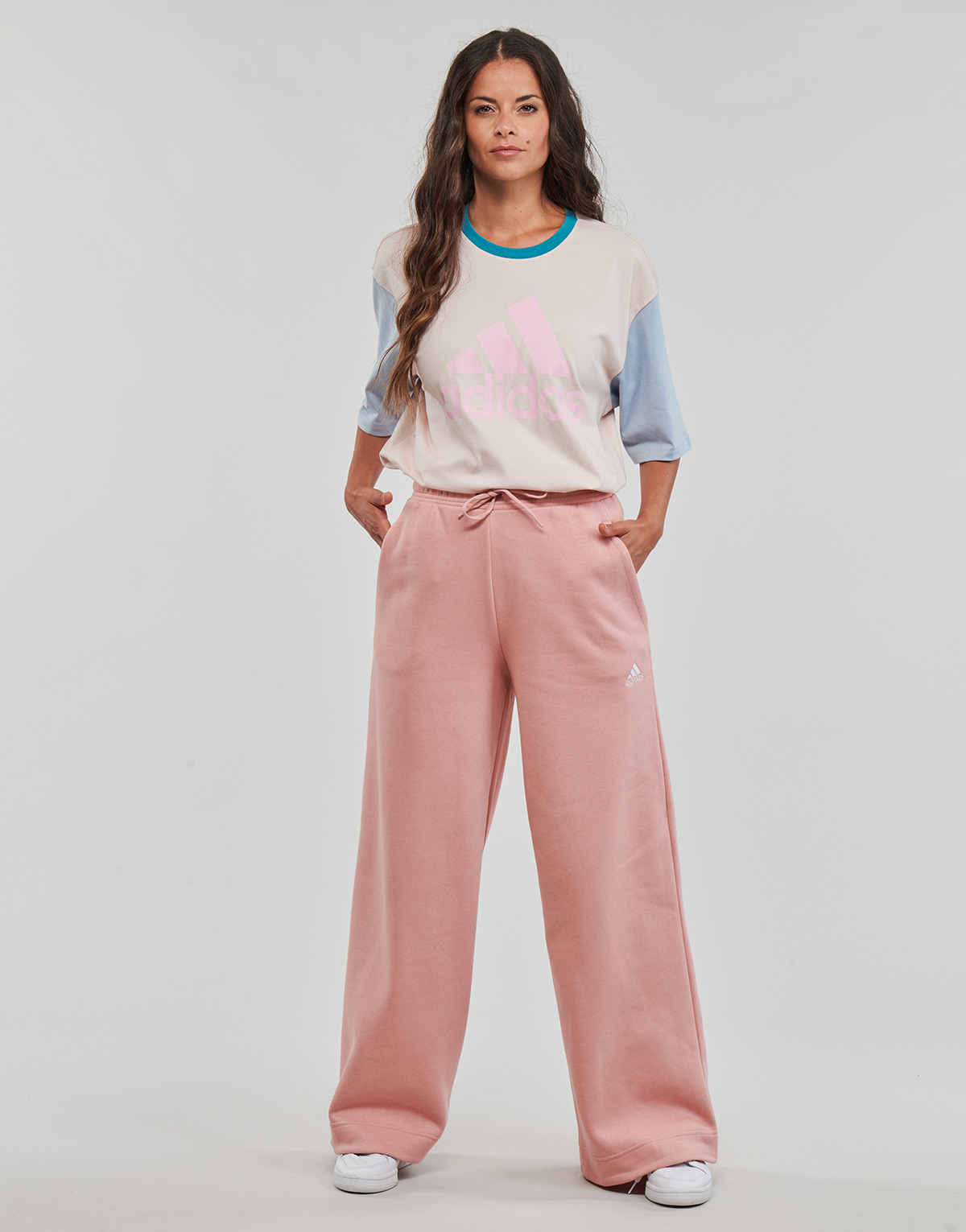 Textil Mulher Calças de treino Adidas Full Sportswear Pants WONMAU Rosa