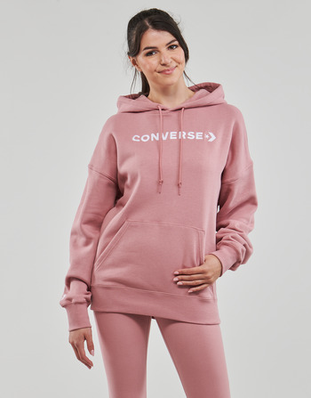 Textil Mulher Sweats Converse logo EMBROIDERED WORDMARK FLEECE HOODIE Rosa