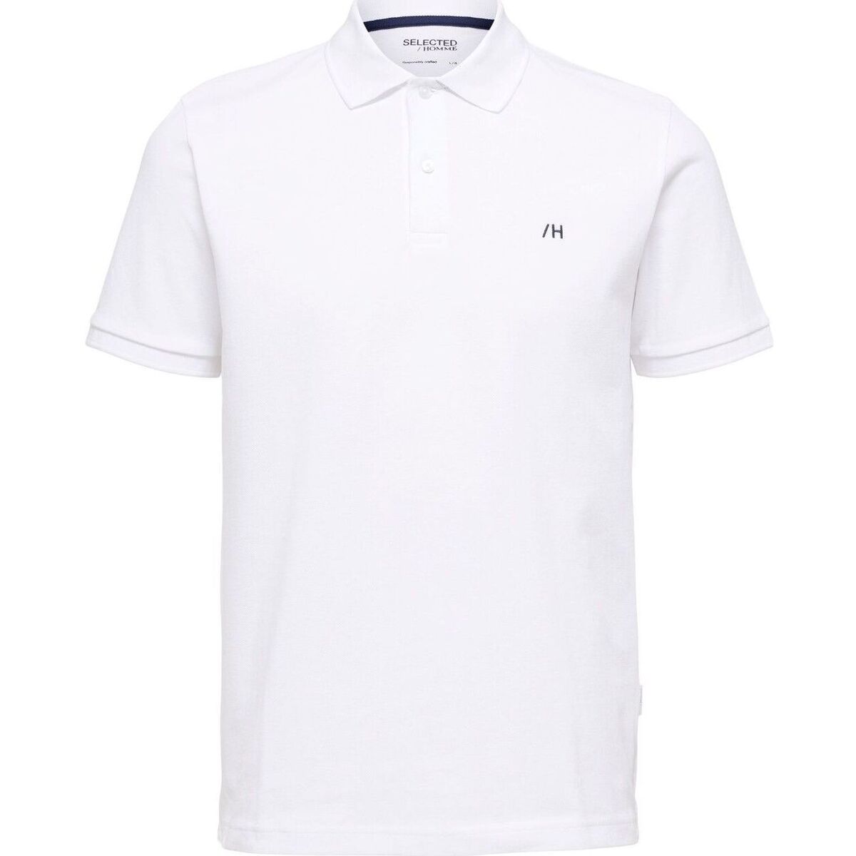 Textil Homem T-shirts e Pólos Selected 16087839 DANTE-BRIGHT WHITE Branco