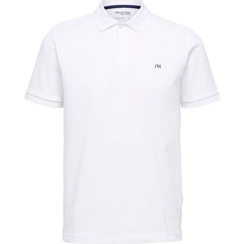 Textil Homem For a more lady-like approach wear your T-shirt with a printed Selected 16087839 DANTE-BRIGHT WHITE Branco