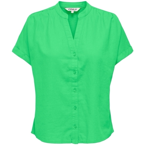 Textil Mulher Bolsas de homem a menos de 60 Only Camisa Nilla-Caro S/S - Summer Green Verde