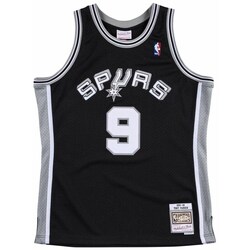 Textil Homem T-Shirt mangas curtas Mitchell And Ness Nba San Antonio Spurs Tony Parker Swingman Jersey Preto