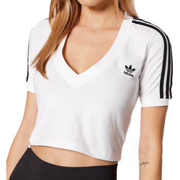 Textil Mulher T-shirts e Pólos zipper adidas Originals  Branco