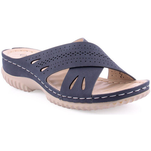 Sapatos Mulher Chinelos Lapierce Espadrilles MANEBI Sandals With Bow W 1.4 J0 Pastel Rose Suede Azul